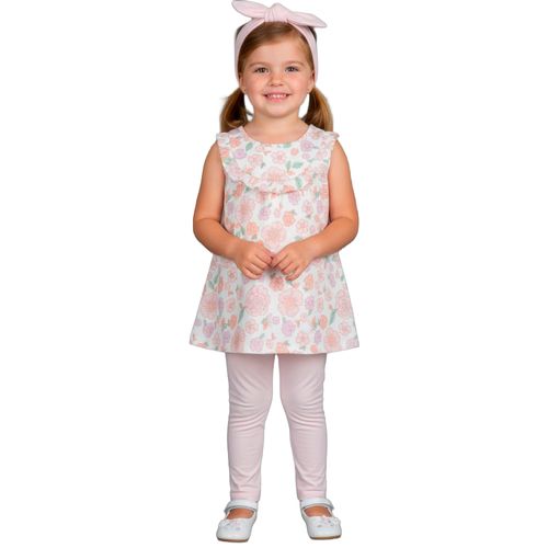 Conjunto de 3 piezas con estampado floral para niña