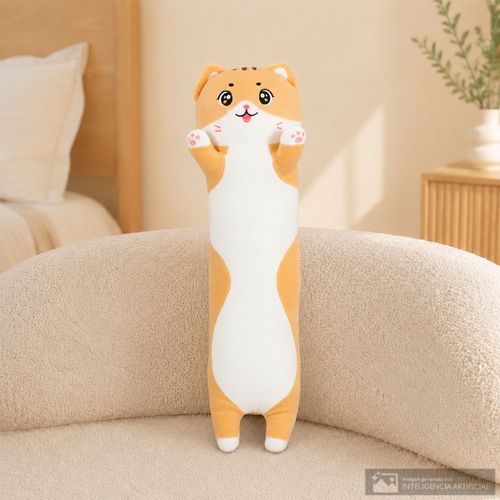 Cojín infantil diseño gato naranja