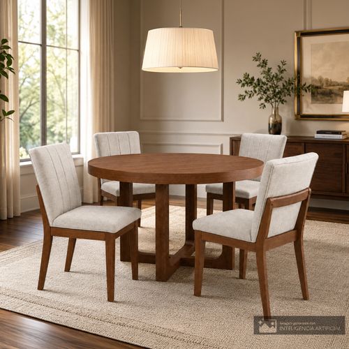 Juego de comedor 4 personas redondo Una