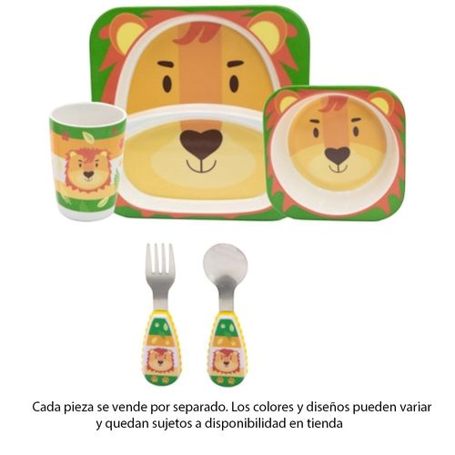Set de alimentación de 5 piezas con diseño de animales surtidos para bebé
