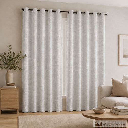 Cortina para ventana estilo maddox color marfil claro
