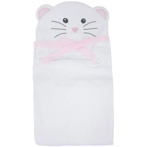 Toalla blanca con diseño de ratón para bebé niña
