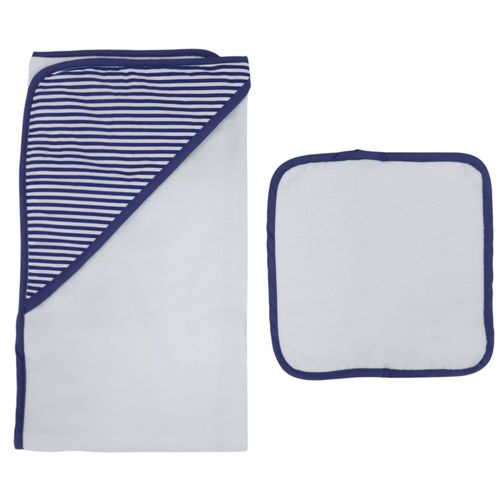 Set de 2 toallas blancas con diseño rayado para bebé niño