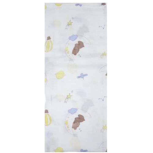 Frazada blanca con estampado de oso para bebé