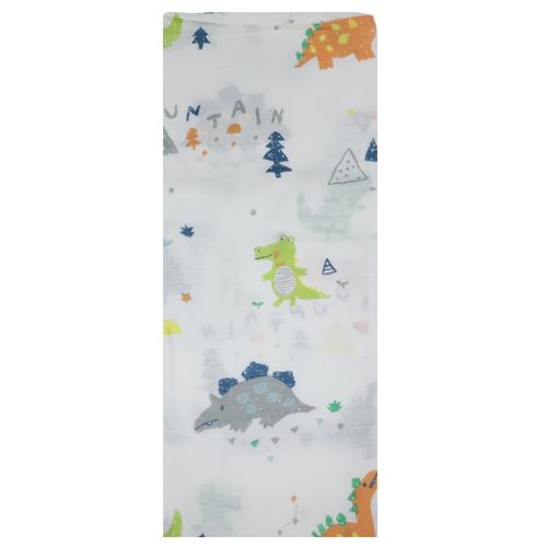 Frazada blanca con estampado de dinosaurios para bebé niño