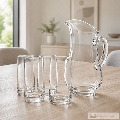Juego de 4 vasos + jarra brisa