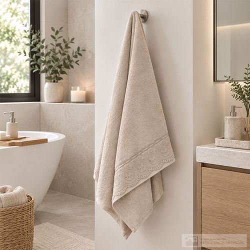 Toalla de baño Alice rosa de algodón