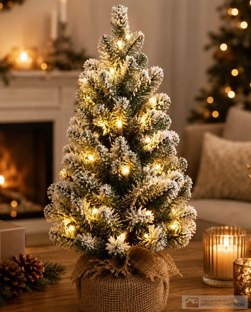 Árbol navideño de mesa nevado 50 cm