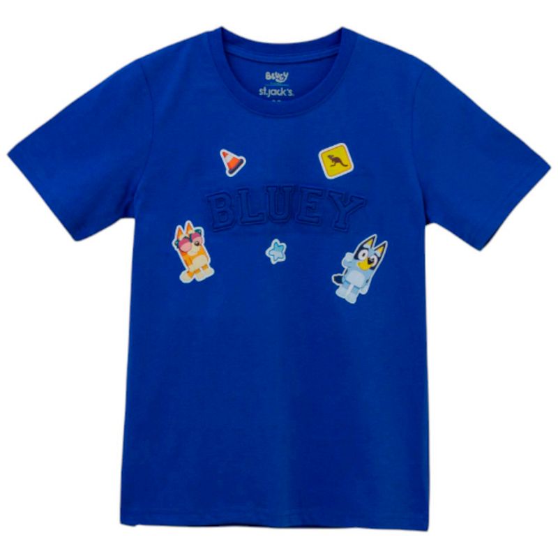 Camiseta azul con apliques de Bluey para niño - Siman Nicaragua