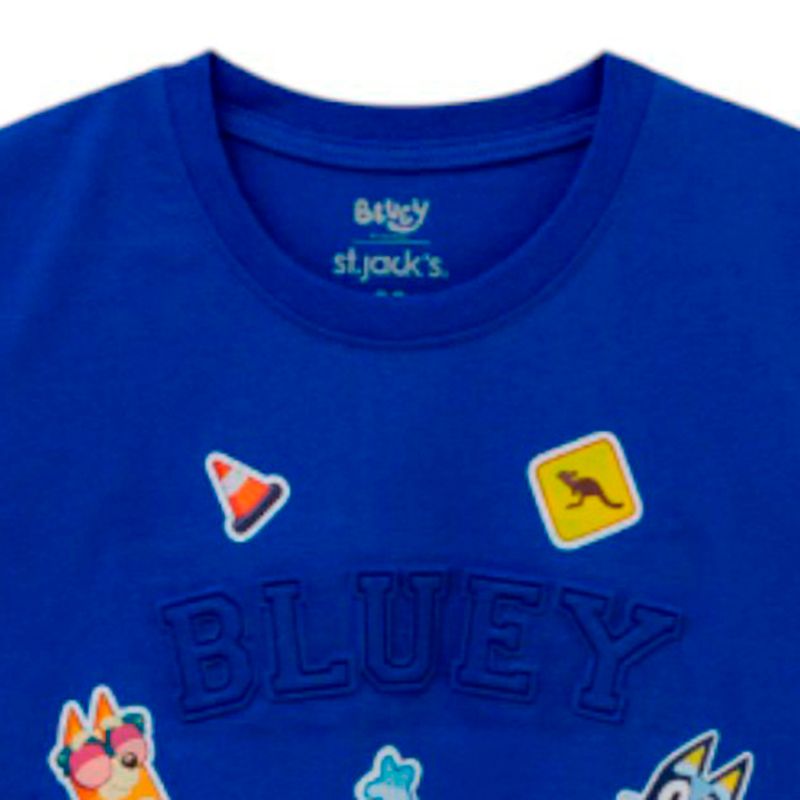 Camiseta azul con apliques de Bluey para niño - Siman Nicaragua