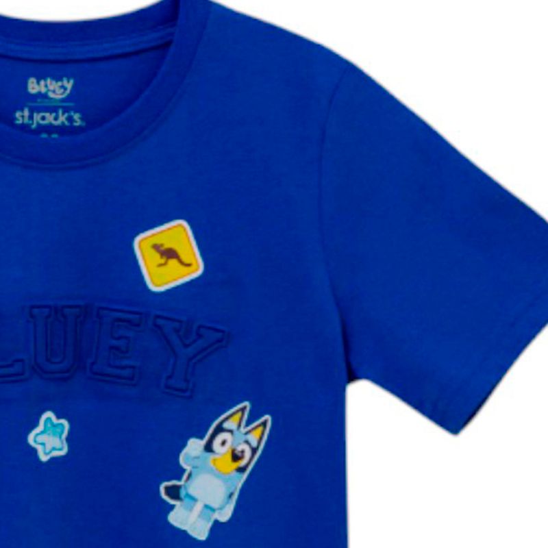 Camiseta azul con apliques de Bluey para niño - Siman Nicaragua