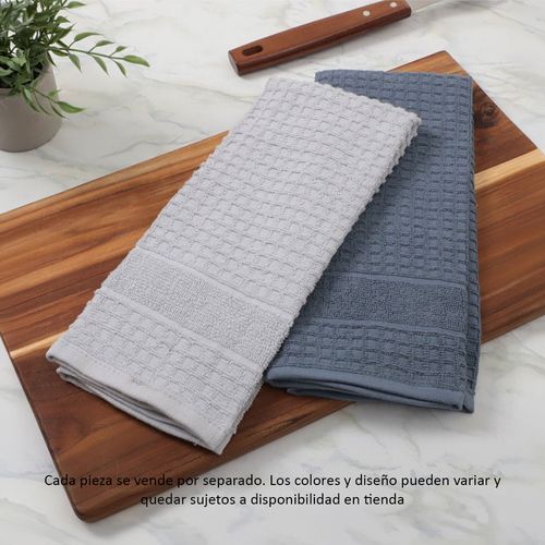 Set de 2 toallas de cocina Giulia de algodón con textura waffle