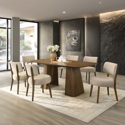 Juego de comedor 6 personas rectangular Paula