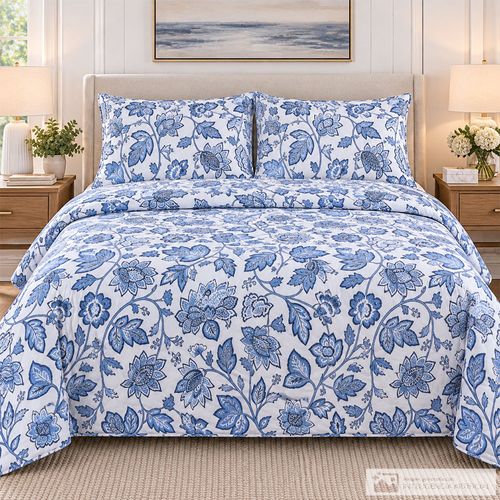 Set de cubrecama botánico azul