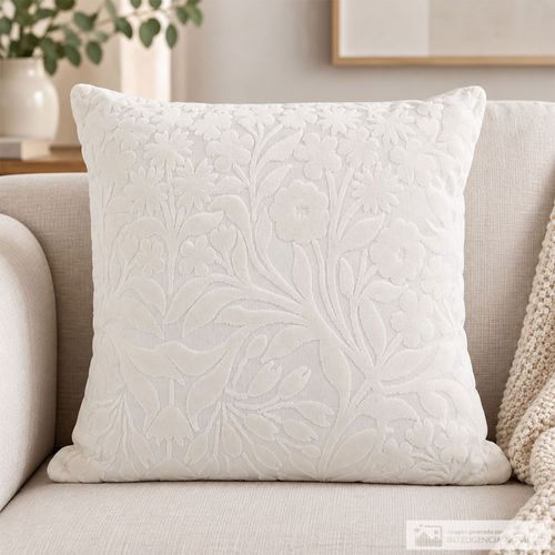 Cojín jacquard de hojas y flores entrelazadas