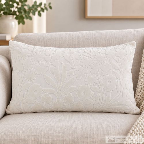 Cojín jacquard de hojas y flores entrelazadas