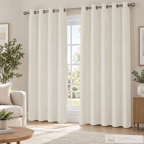 Cortina jacquard sólida lino