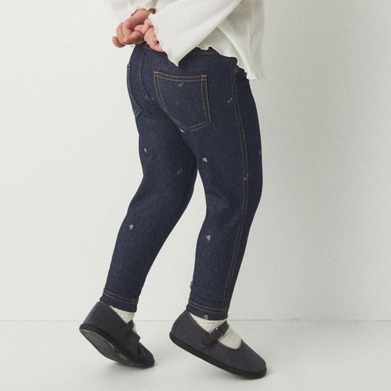 Legging azul denim con bordado para bebé niña - Siman Nicaragua