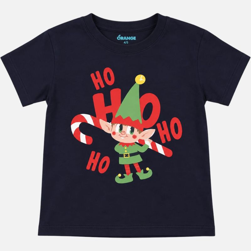 Camiseta azul con estampado de Santa para niño - Siman Costa Rica