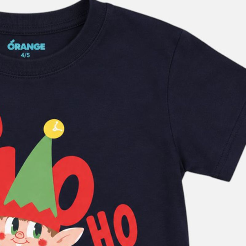 Camiseta azul con estampado de Santa para niño - Siman Costa Rica