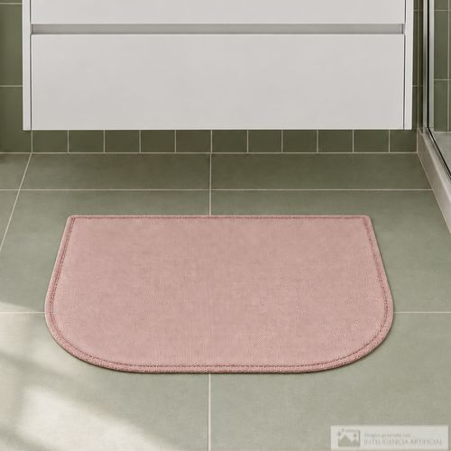 Alfombra de baño semicircular rosado