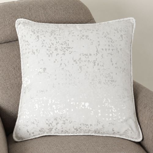 Cojín decorativo efecto perla blanco