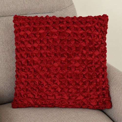 Cojín decorativo texturizado rojo