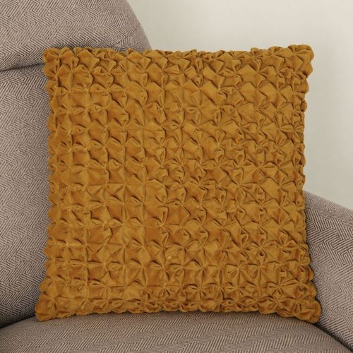 Cojín decorativo texturizado dorado