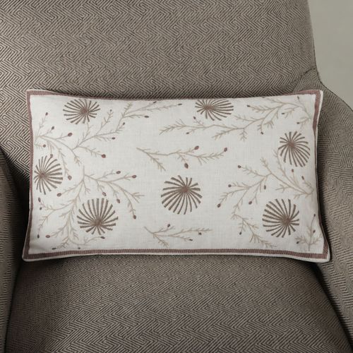 Cojín jacquard botánico en tonos café
