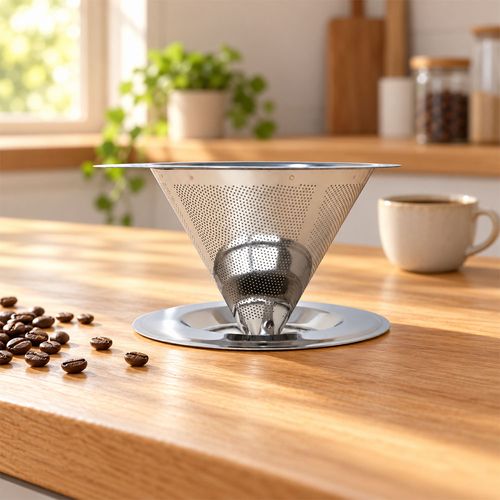Filtro para café de acero inoxidable, 12 cm