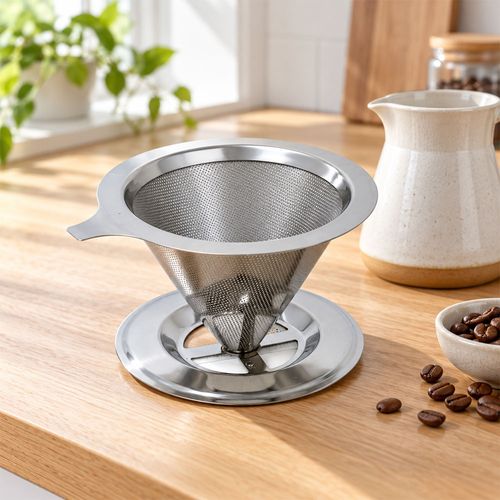 Filtro para café de acero inoxidable, 13 cm