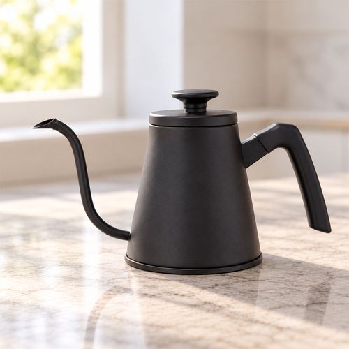 Tetera de cuello de ganso negra, 800 ml