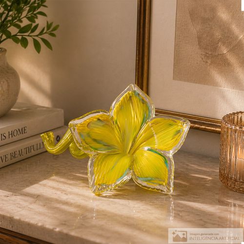 Flor decorativa de vidrio