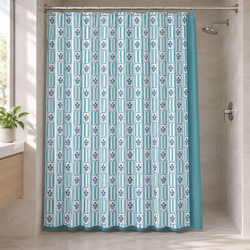 Cortina de baño Patty con forro, 14 piezas