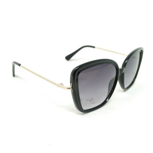 Lentes de sol oversized de plast. negro c / est.