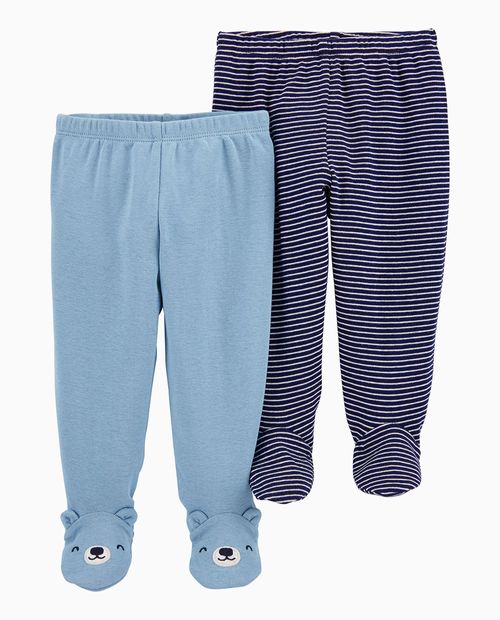 2pk Pants Celeste Y Navy Con Piecitos Para Bebe Nino Siman Guatemala