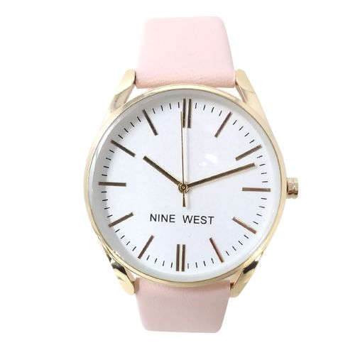 Reloj Nine West análogo cuero rosado para mujer