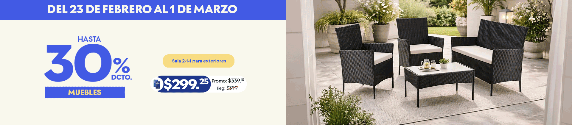 Hasta 30% de descuento en muebles