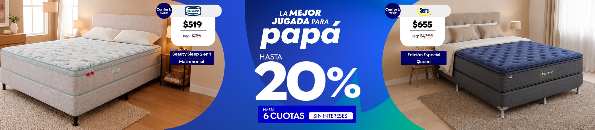 Hasta 20% de descuento en camas y colchones