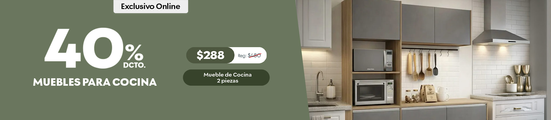 40% de descuento en muebles de cocina