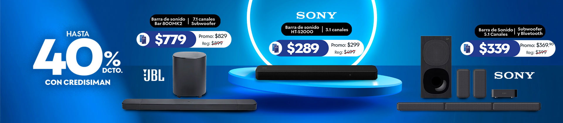 40% de de descuento en bocinas