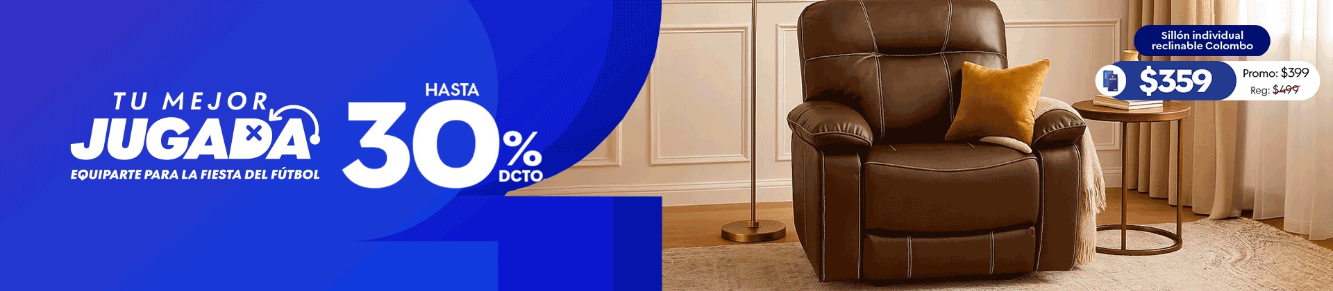 Hasta 30% de descuento en muebles