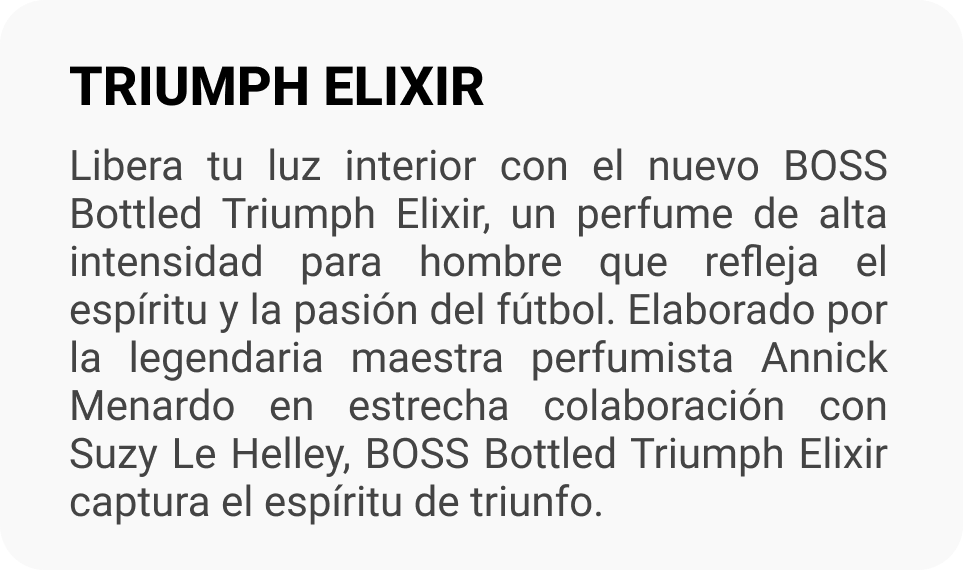 información botella triumph elixir