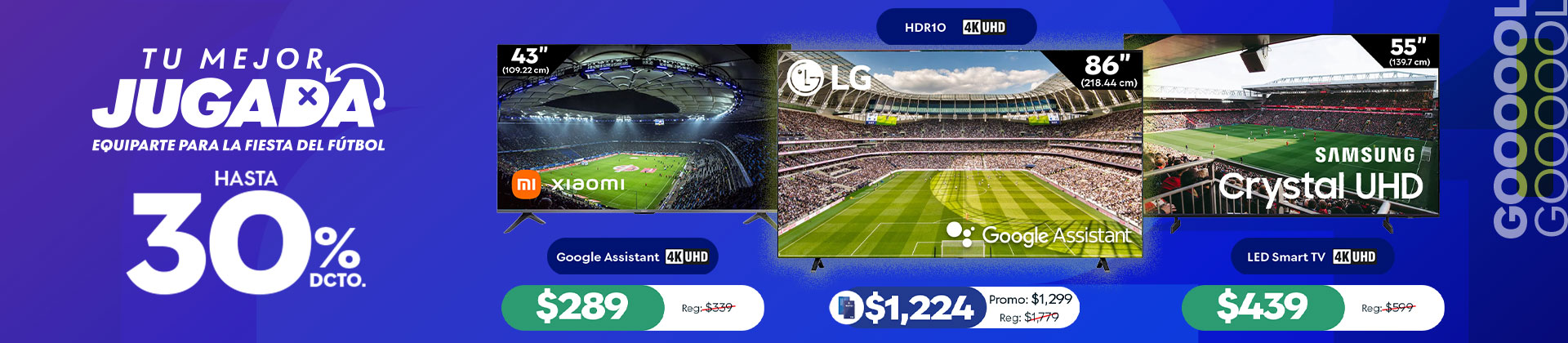 Hasta 30% de descuento en pantallas