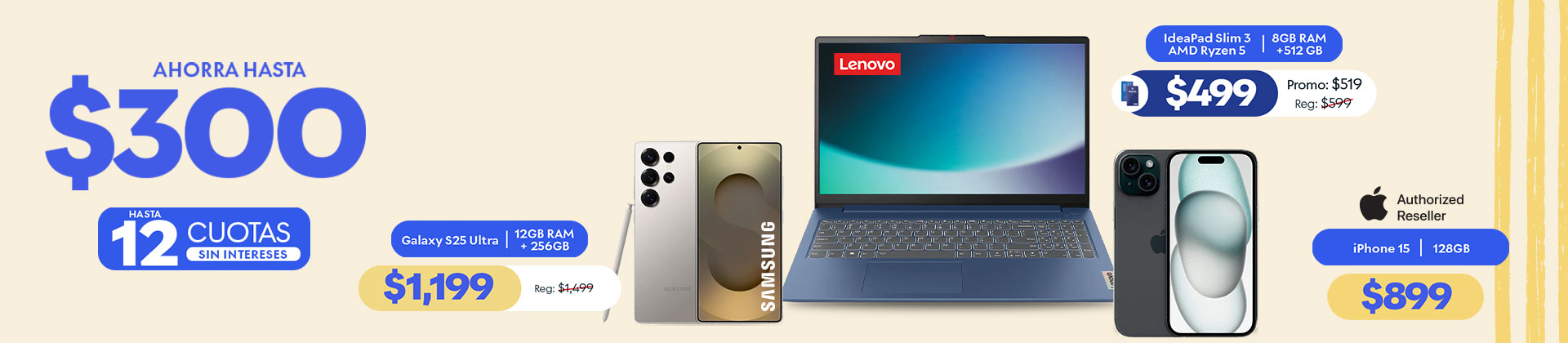 Ahorra hasta $300 en celulares y computo