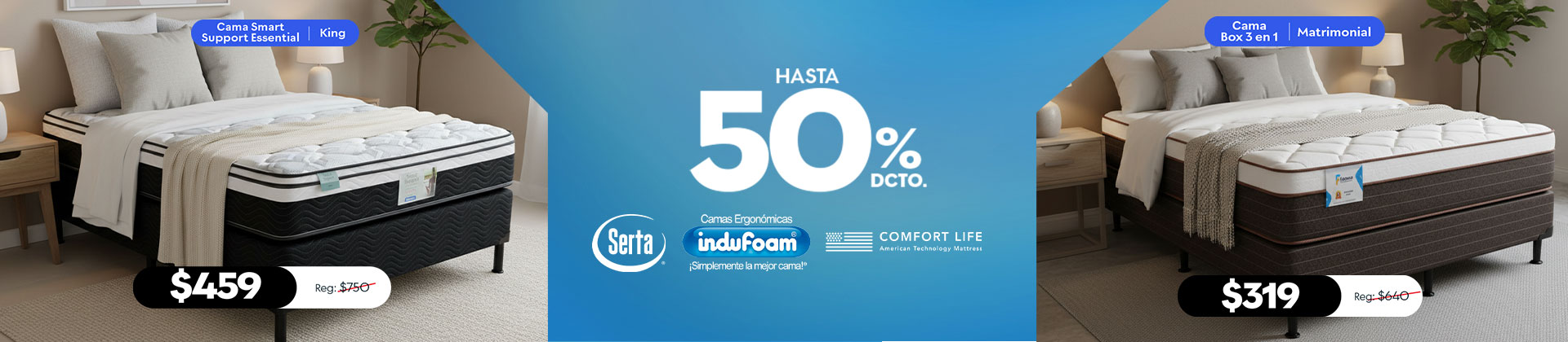 Hasta 50% en camas y colchones
