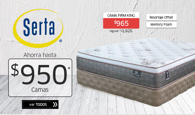CAMAS SERTA - AHORRA HASTA $950