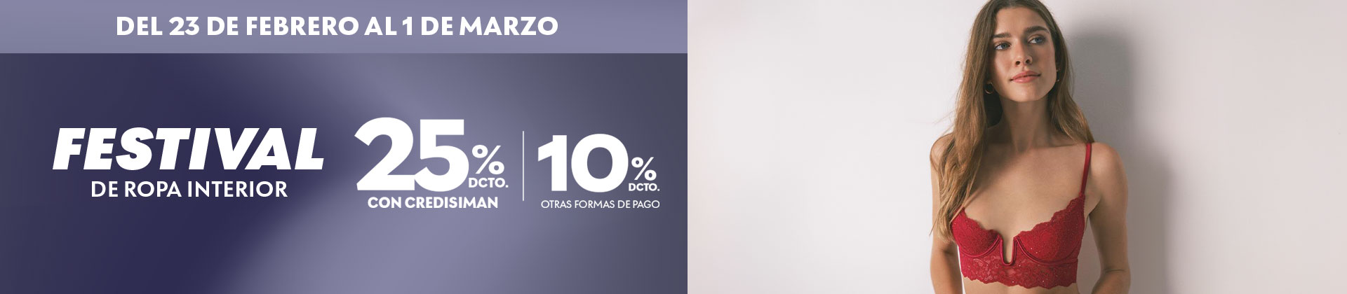 25% de descuento en ropa interior con credisiman